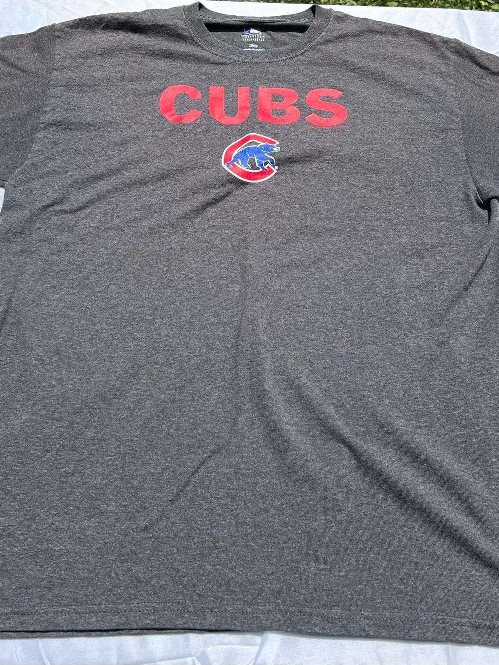 Genuine Merchandise Gray Tee with Red & Blue Cubs Logo